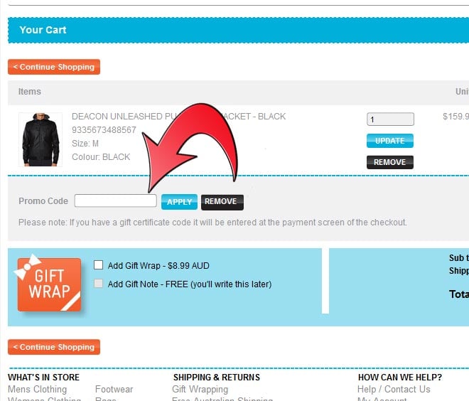 Surfstitch add to cart step 2
