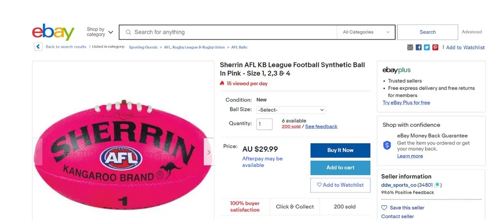 Image: Supplied Step 2 of ordering at eBay