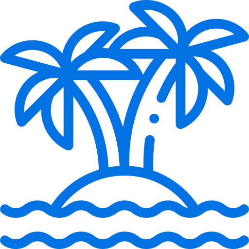 Tropical island icon