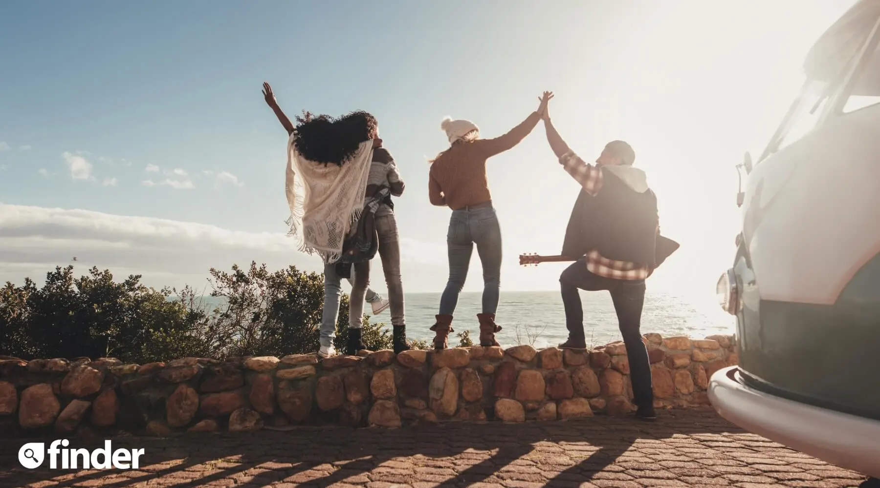 Friends travelling