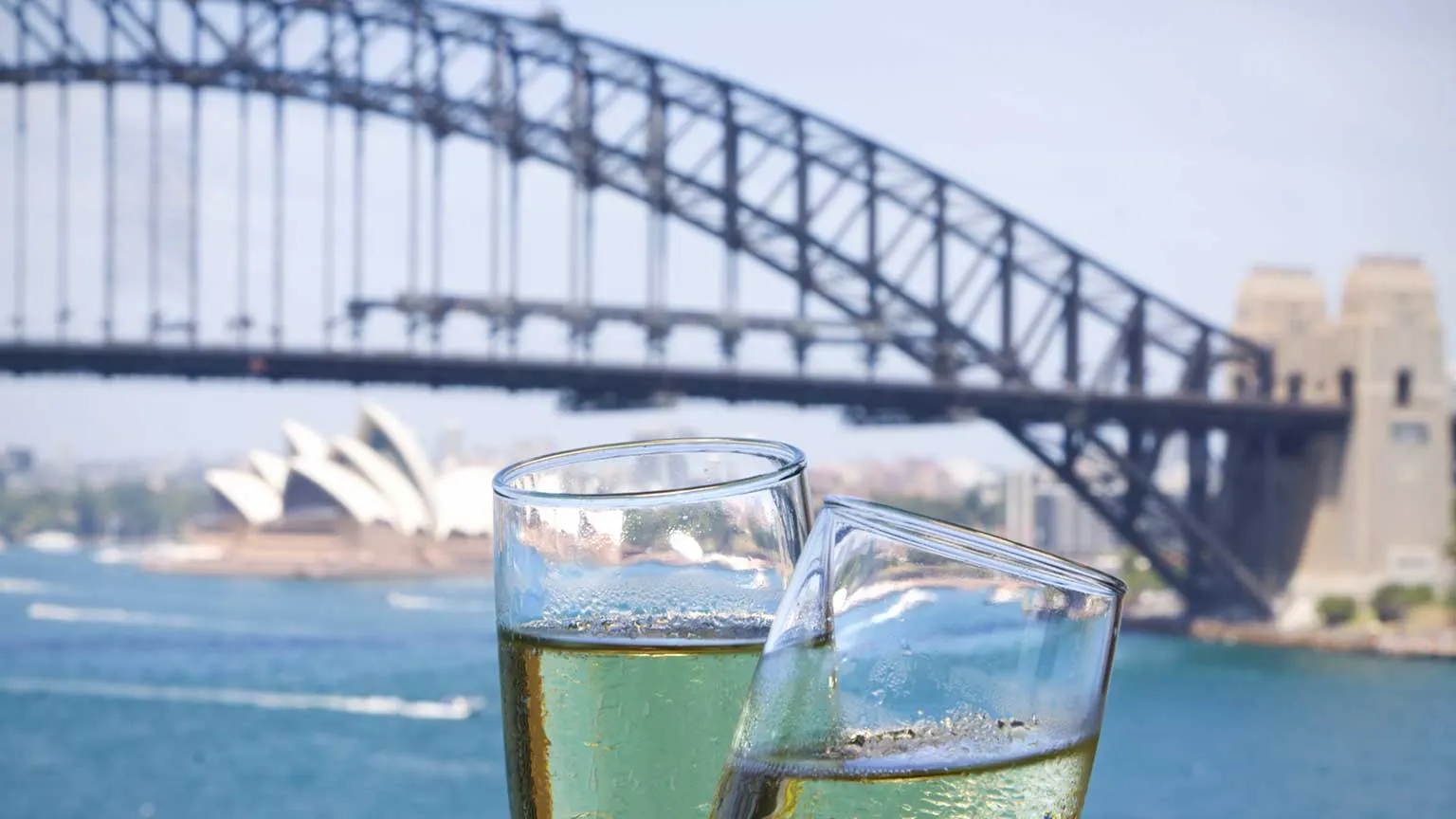 Champagne cheers in Sydney Harbour.