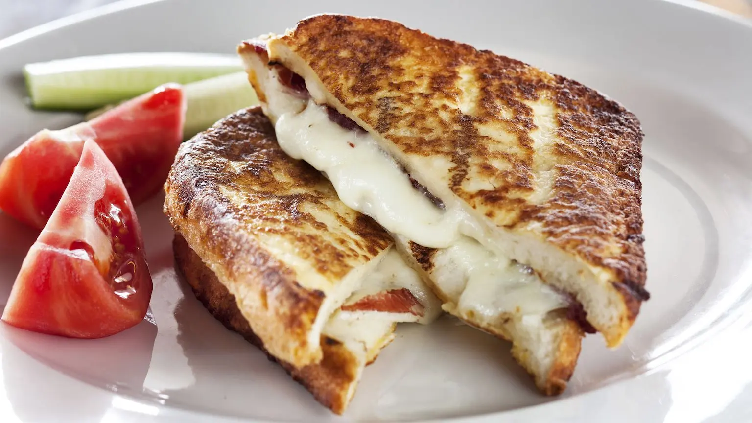 Close up of a grilled cheese sandwich