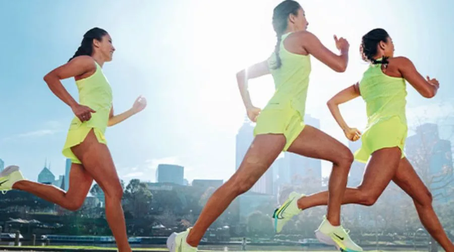 3 women running in activewear