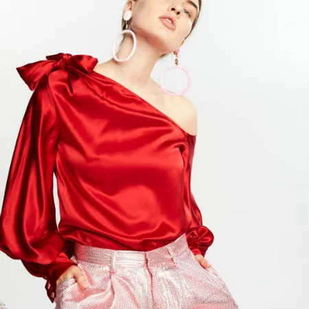 Gary Bigeni red silk top Image: Instagram