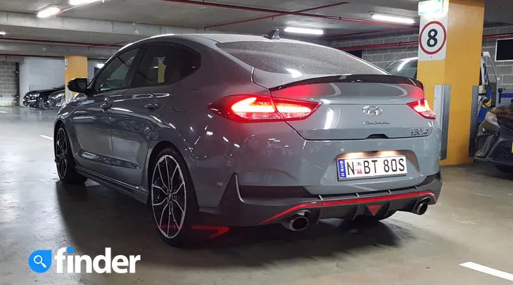 Hyundai i30 Fastback N from the back