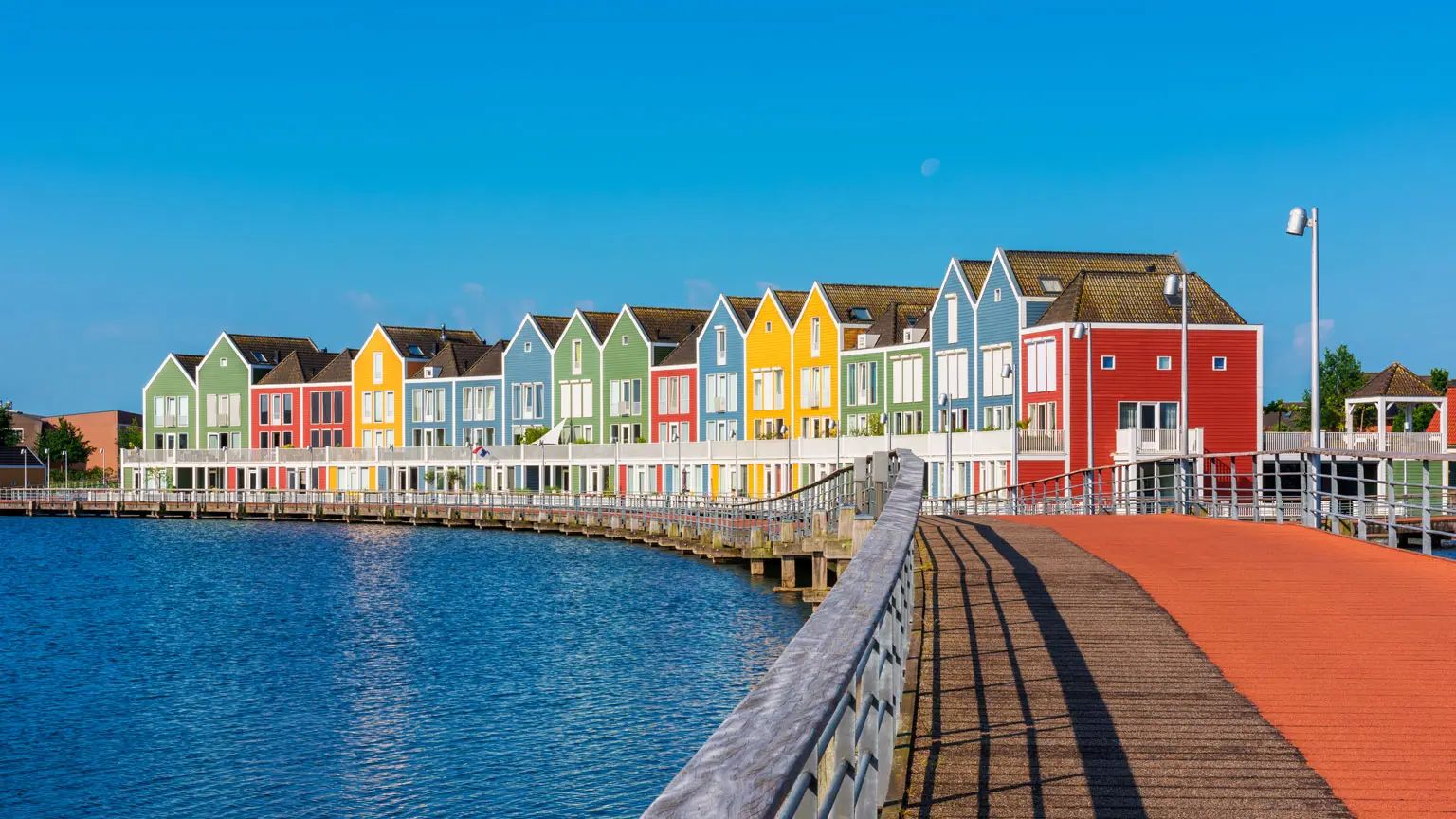 Modern Multi Colored houses in Houten Netherlands