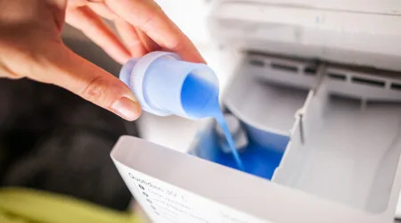 Detergent added to washing machine