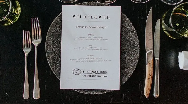 Lexus Encore dinner experience