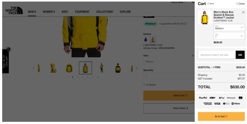 Step 2 of The North Face