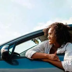 Woman in a car