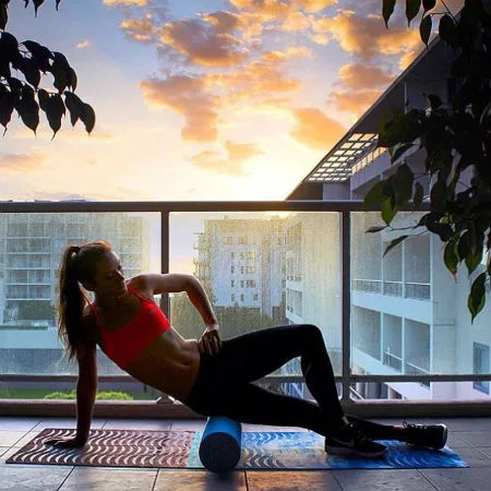 Image: Sportitude Instagram Woman with foam roller