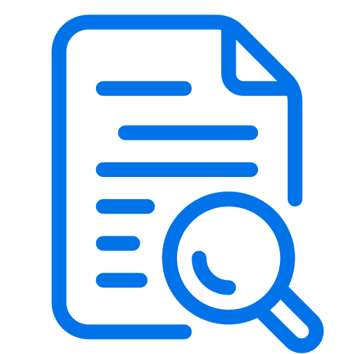 Image: Flaticon Papers with magnifying glass icon