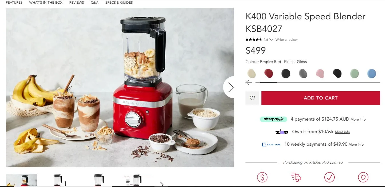 Kitchen aid process on how to use the discount code step 1