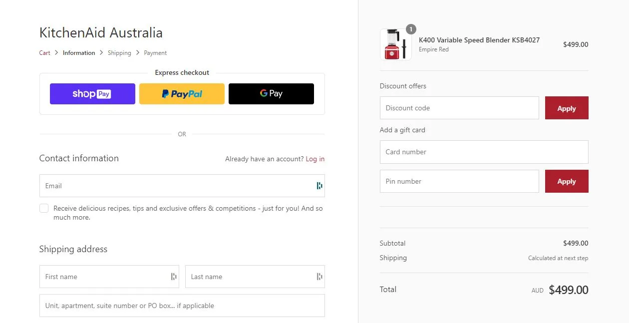 KitchenAid how to use promo code step 3
