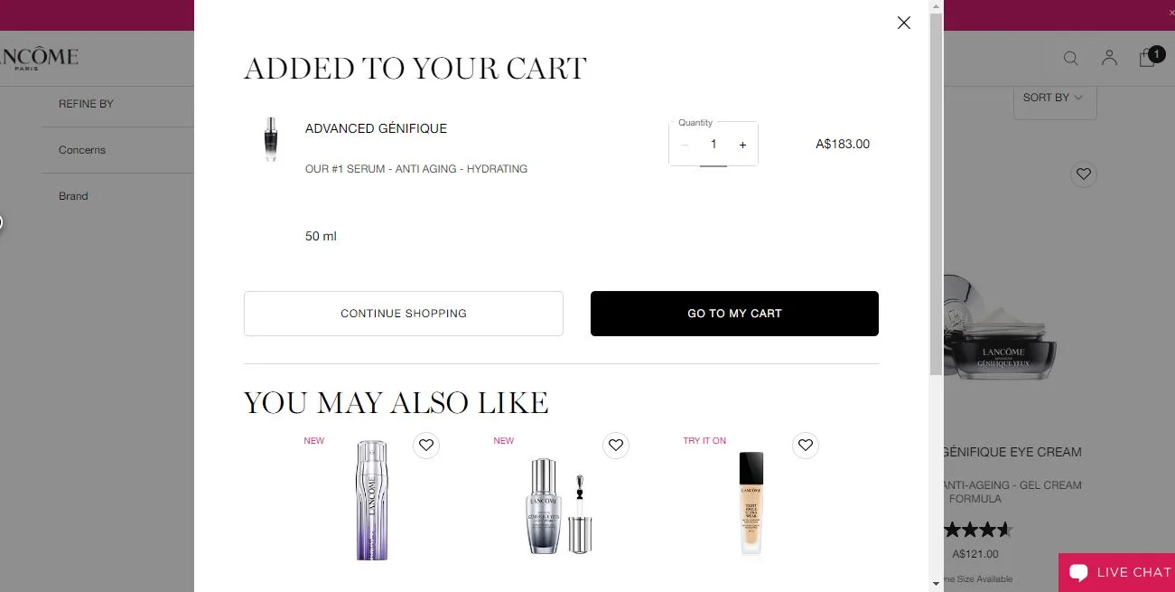 How to use lancome promo code step 2