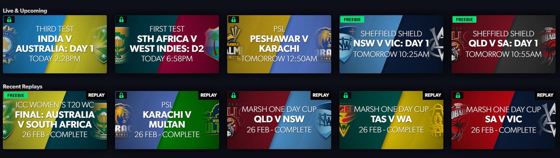 Live and Upcoming