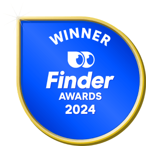 Finder Award winner blue and gold badge