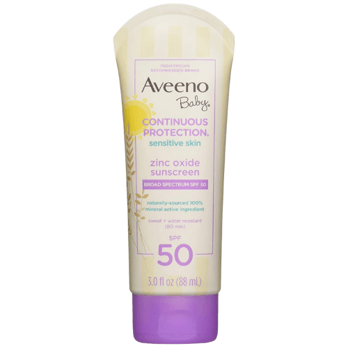 Aveeno Baby Continuous Protection Zinc Oxide Mineral Sunscreen Lotion SPF 50