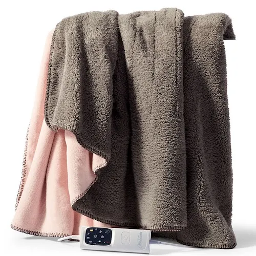 Sunbeam Feel Perfect Sherpa Fleece Heated Throw