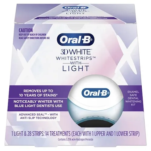 Oral B 3D White Strips Teeth Whitening 14 Treatments + LED Light Kit