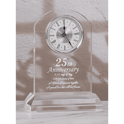 25th Wedding Anniversary Clock: $123.09