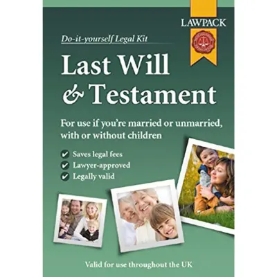 Last Will Testament Kit (Do It Yourself Kit): $28.45