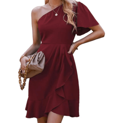 One Shoulder Wrap Dress: $55.69