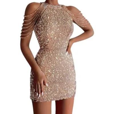 Sequin Evening Mini Dress: $72.17